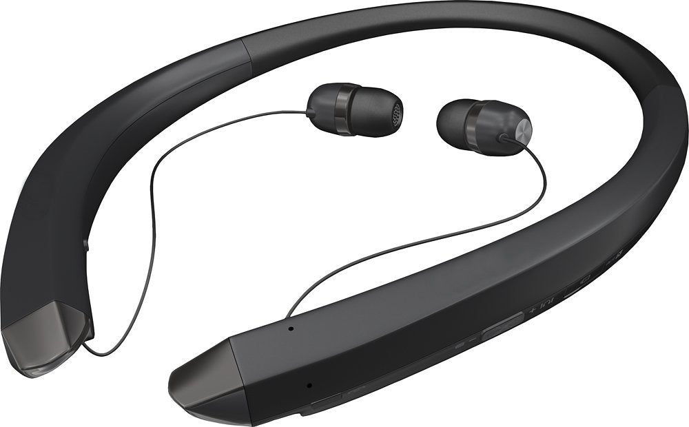 Tone Infinum Hbs-910Neckband Bluetooth Headset, Bluetooth Headset with Retractable Earbuds for Running/Sports Water-Proof Sweat-Proof Noise Canceling Wireless Earbuds for iPhone LG Android ( Black )