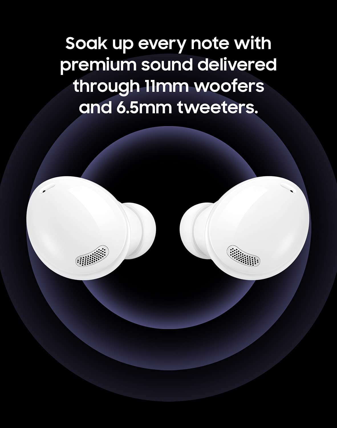 Buds Pro Headphones True Wireless Headsets Bluetooth Earbuds w/ Noise Cancelling, Hi-Fi Sound Earphones, 360 Audio, Comfort Ear Fit, HD Voice, Conversation Mode, IPX7 Water Resistant ( White )